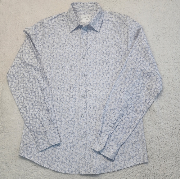Truth Substance Common Sense  Printed Long Sleeve Button Down Shirt Mens Small - Picture 5 of 11